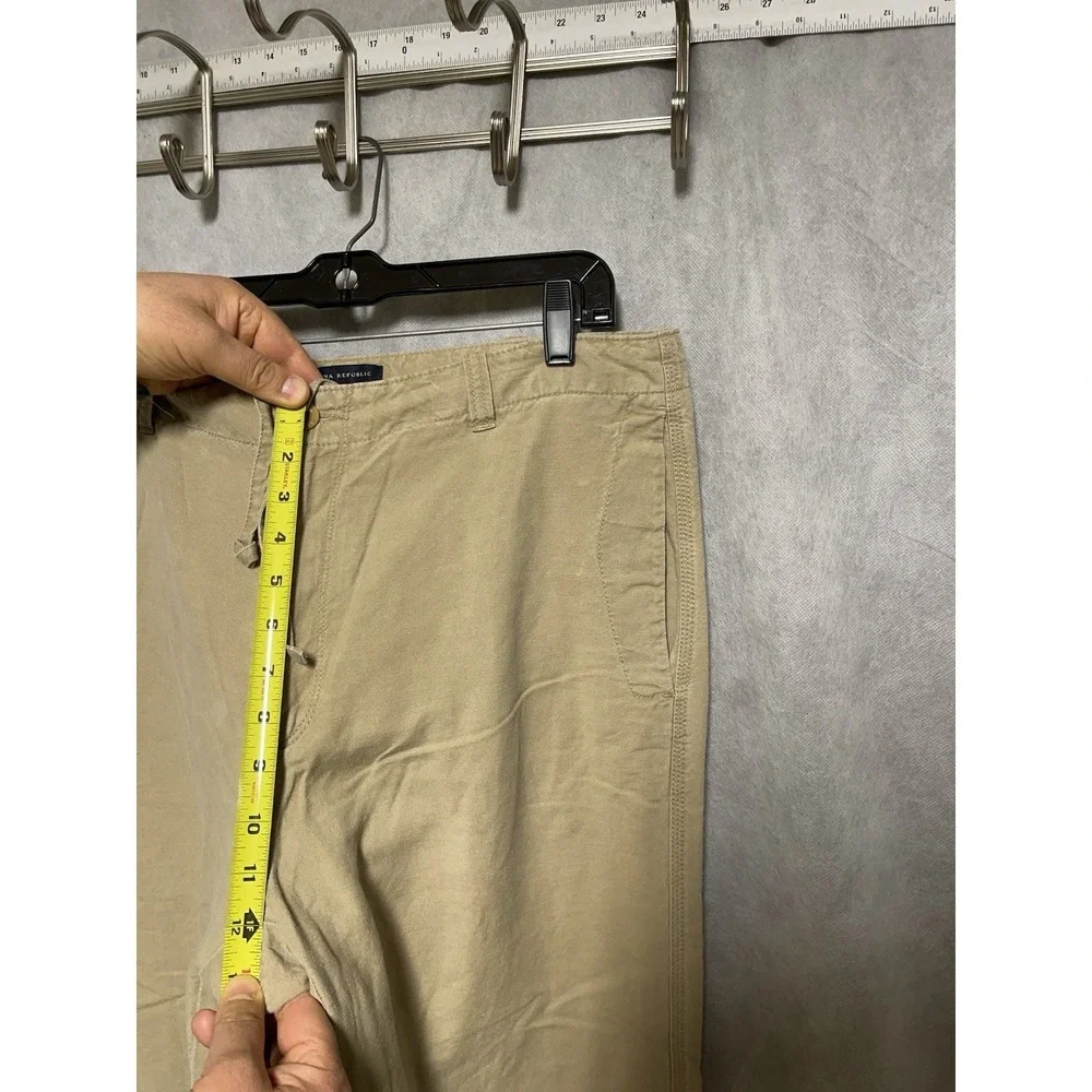 Banana Republic Pants Men 35x33 36x33 Linen Cotton Drawstring Baggy Casual Chino